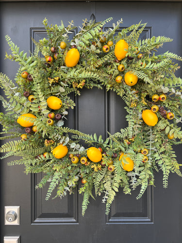 Large Yellow Lemon Wreath for Year-Round - TwoInspireYou