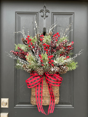 Let it Snow Front Door Christmas Basket - TwoInspireYou