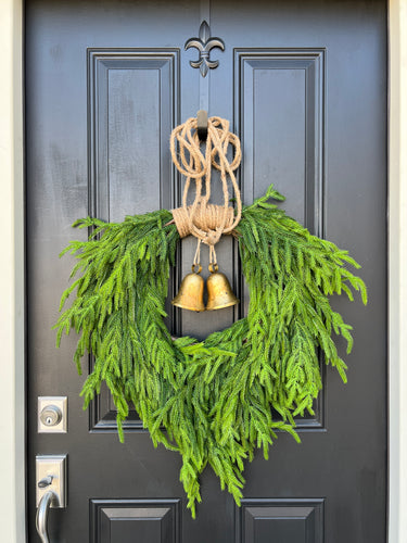 Norfolk Pine Bell Wreath for Christmas - TwoInspireYou