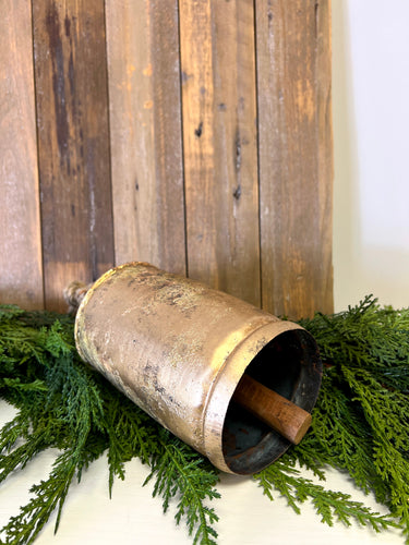 Old Fashioned Gold Christmas Cowbell - TwoInspireYou