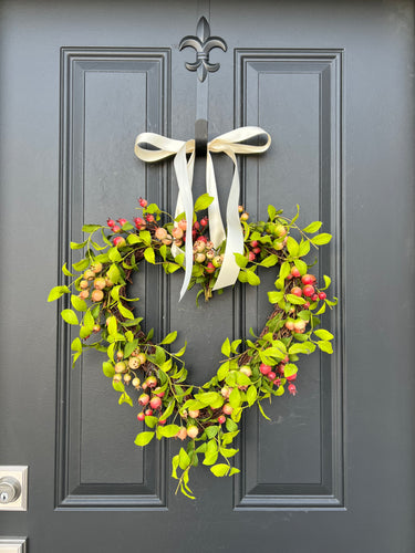 Valentine's Day Crabapple Heart Wreath - TwoInspireYou