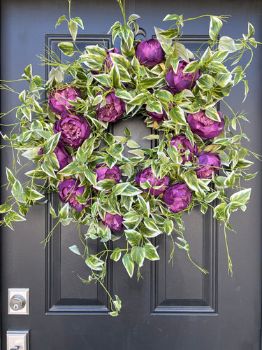 Purple Peony Wreath - TwoInspireYou