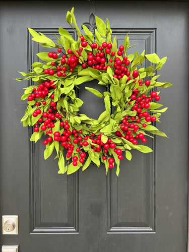 Whimsical Green Berry Wreath | “Grinch-Inspired” Christmas Decor | - TwoInspireYou