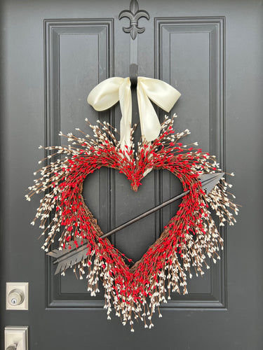 Cupid's Arrow Berry Heart Wreath - TwoInspireYou