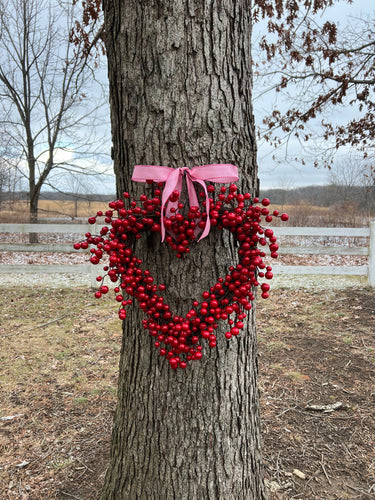 Red Berry Heart Wreath for Valentine's Day -Gifts for Her - TwoInspireYou