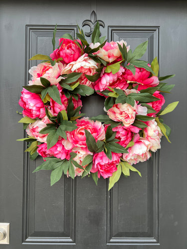Blooming Pink Peony Wreath - TwoInspireYou