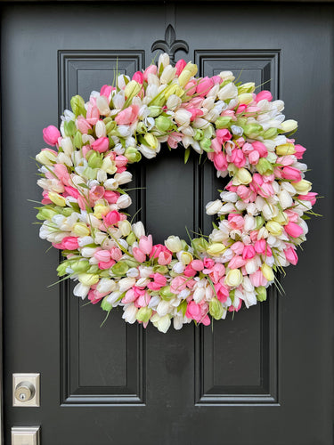 Serene Spring Tulip Wreath - TwoInspireYou