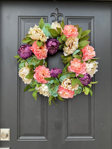 Peony Spring Wreaths for Front Door Outside - TwoInspireYou