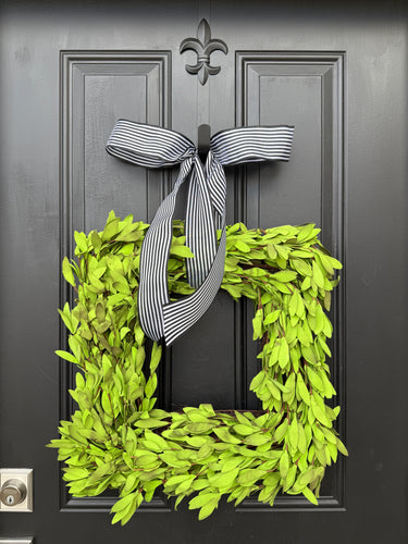 Square Boxwood Wreath for All Seasons - TwoInspireYou