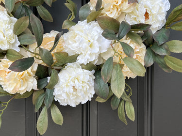 Honey Cream Peony Wreath for Summer - TwoInspireYou