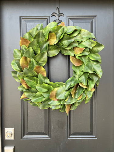 Magnolia Wreath, Realistic Outdoor Year Round Magnolia - TwoInspireYou