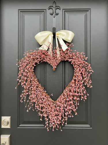 Sweetheart Valentine's Day Pink Heart Wreath - TwoInspireYou
