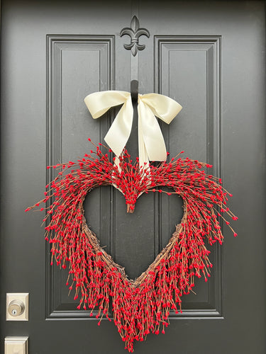 Love Everlasting Red Berry Heart Wreath - TwoInspireYou