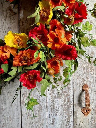 Bold Poppy Garden Wreath - TwoInspireYou
