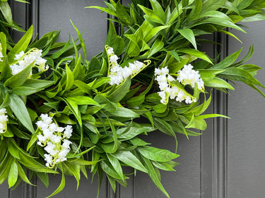 Lily of the Valley Outdoor Greenery Wreath - TwoInspireYou