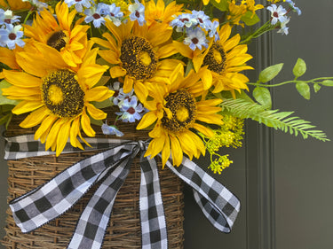 Forget-Me-Not Sunflower Door Basket - TwoInspireYou