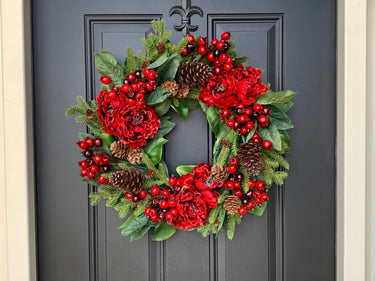 The Spirit of Christmas Wreath with Peonies - TwoInspireYou