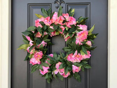 Pink Garden Peony Wreath - TwoInspireYou