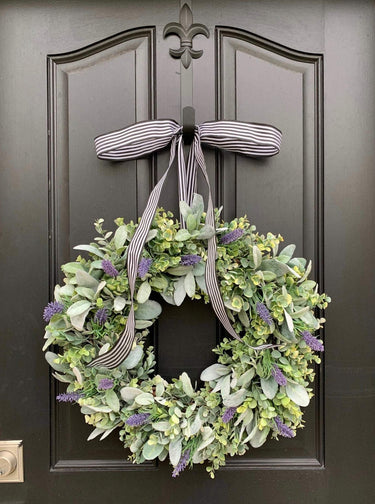 Lambs Ear, Lavender, Eucalyptus Wreath