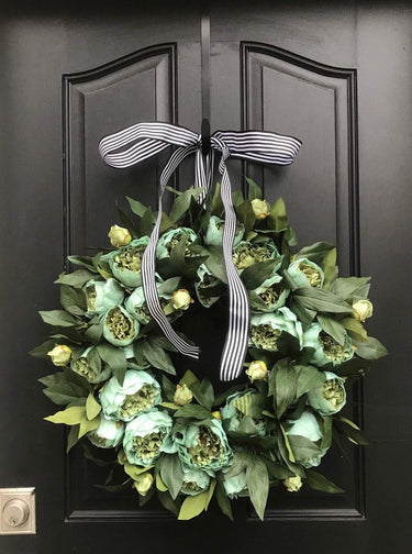 Green Peony Wreath