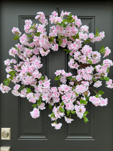 Pink Cherry Blossom Spring Wreath - TwoInspireYou