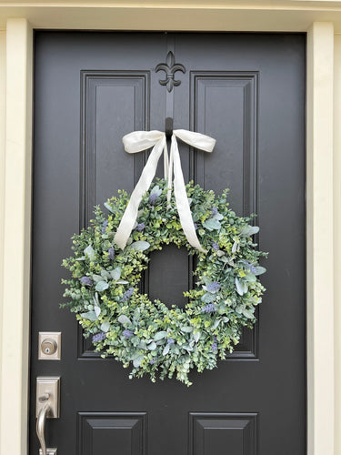 Lamb's Ear and Eucalyptus Wreath with Lavender - TwoInspireYou