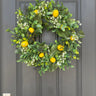 Magnolia and Lemon Wreath with White Flowers - TwoInspireYou