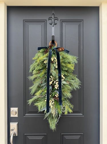 Christmas Door Swag with Pine and Berries