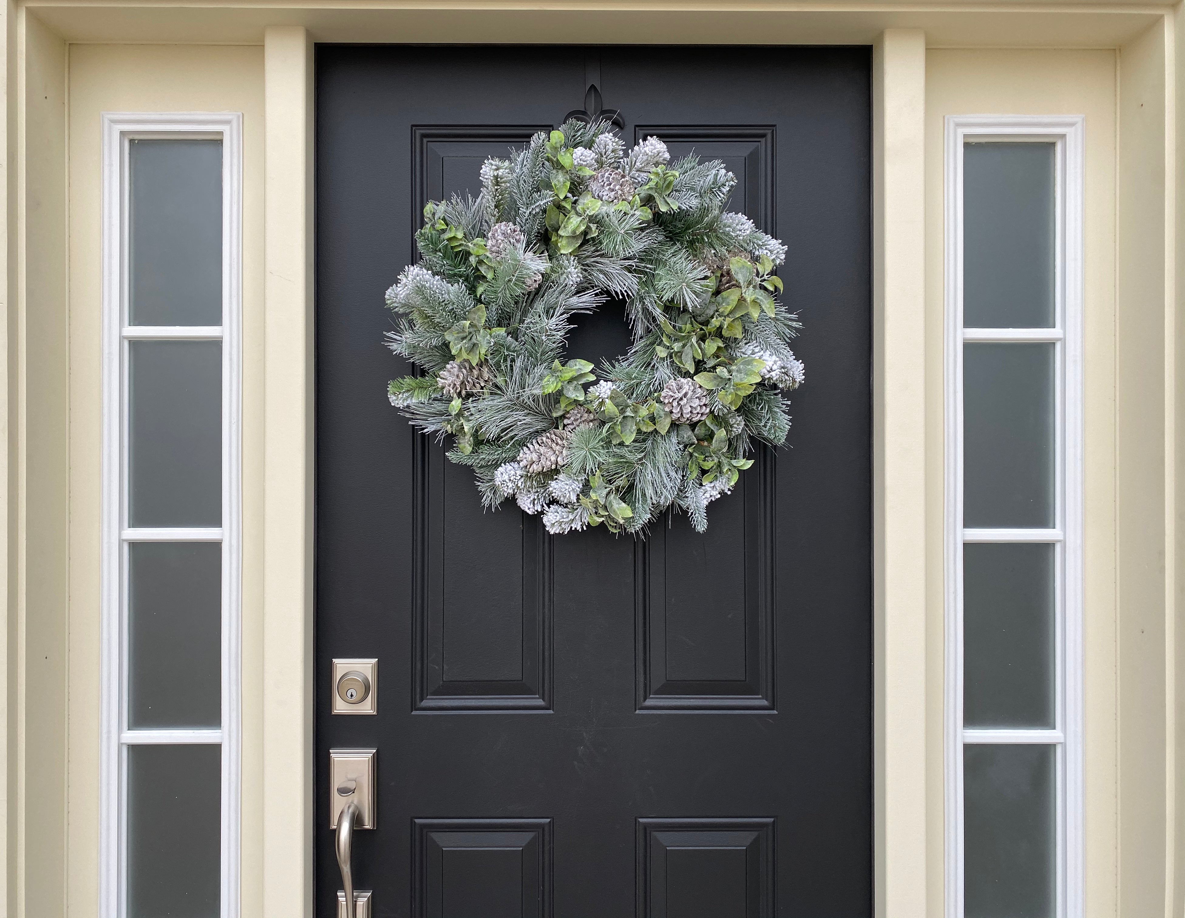 Flocked Pine and Pinecone Winter Wreath