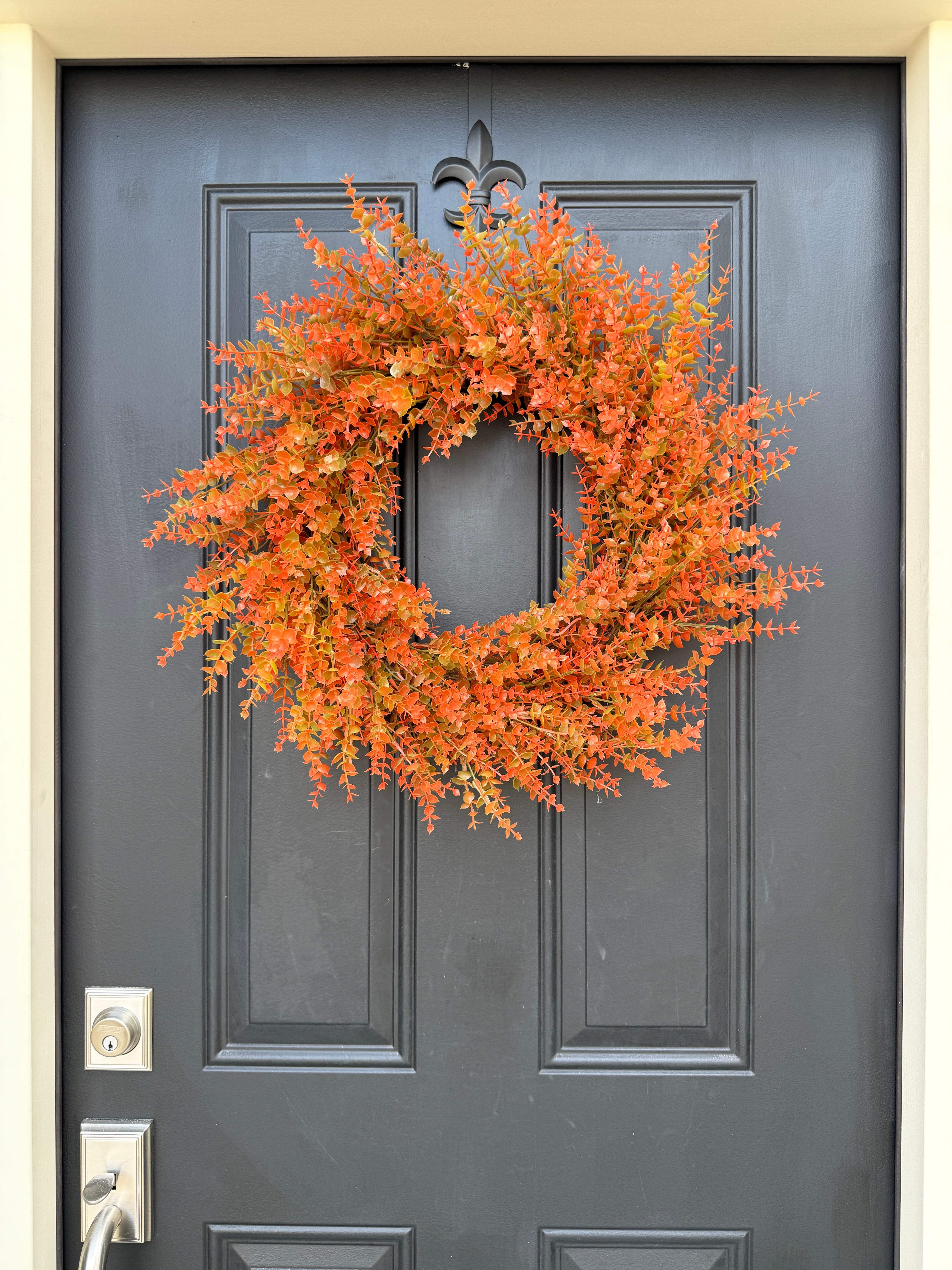 Orange Fall Eucalyptus Wreath - TwoInspireYou