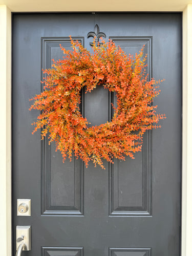 Orange Fall Eucalyptus Wreath - TwoInspireYou