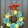 Simple Pumpkin and Hydrangea Wreath - TwoInspireYou