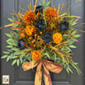 Fall Harvest Bouquet with Bow – Autumn Front Door Decoration - TwoInspireYou