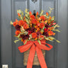 Fall Basket Door Hanger – Autumn Floral Arrangement with Bow - TwoInspireYou
