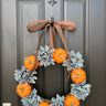 Classic Autumnal Orange Pumpkin and Dahlia Wreath - TwoInspireYou