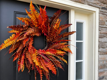 Burnt Orange Fall Fern Wreath - TwoInspireYou