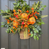 Fall Gatherings with Pumpkins Basket for Front Door - TwoInspireYou