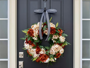 Rust and Ivory Peony Fall Wreath