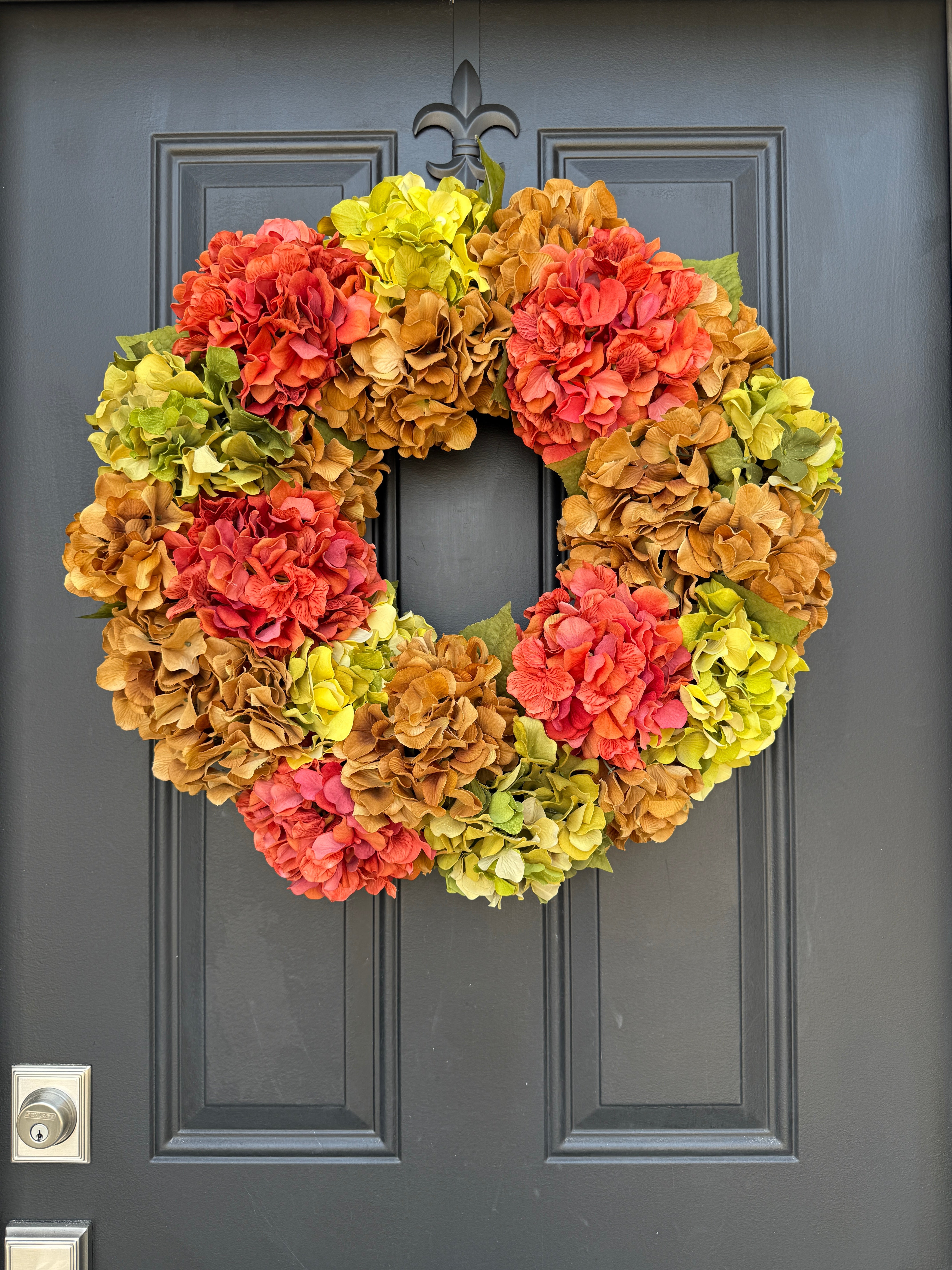 Fall Hydrangea Wreath – 26" Extra Full Autumn Door Decor
