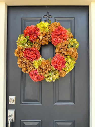 Fall Hydrangea Wreath – 26" Extra Full Autumn Door Decor - TwoInspireYou