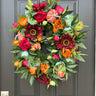 The Jewel of Autumn Wreath with Pumpkins and Red Sunflowers - TwoInspireYou