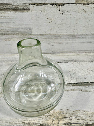 Clear Glass Bottle Vase | Modern Round Decorative Vase