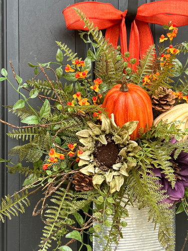 Autumn's Harvest Bucket Wreath - TwoInspireYou