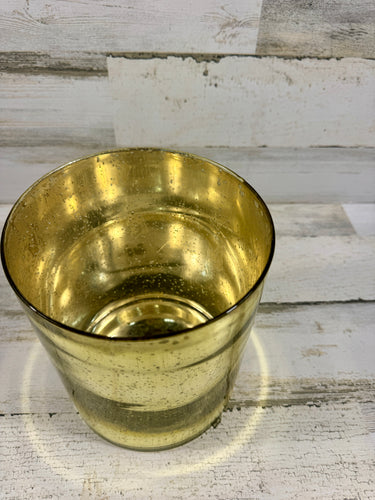 Gold Mercury Glass Candle Holder