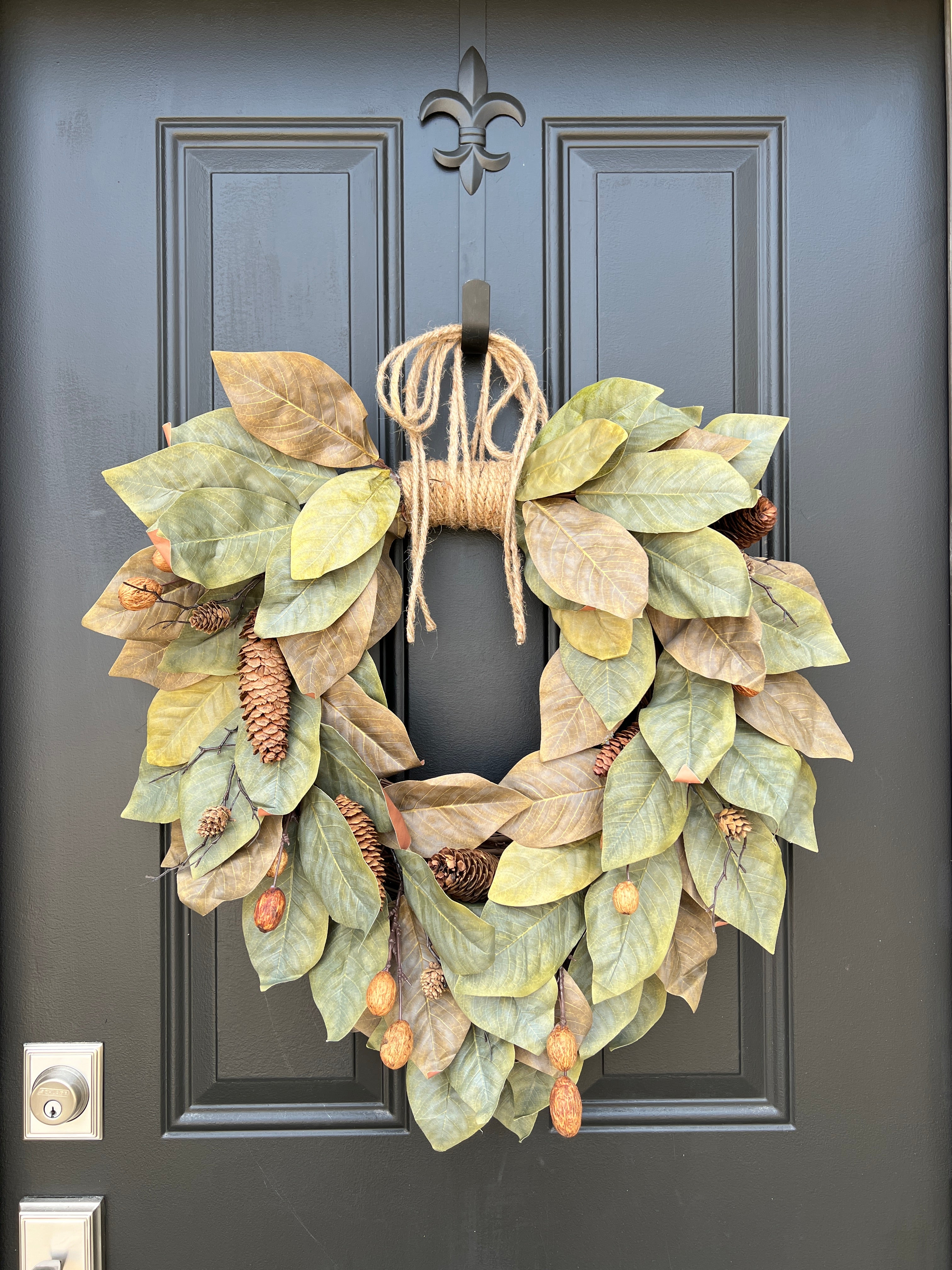 Rustic Magnolia Wreath with Fall Findings