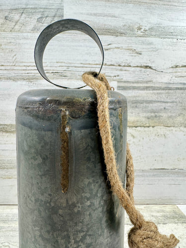 Galvanized Metal Bell – Rustic Hanging Farmhouse Decor