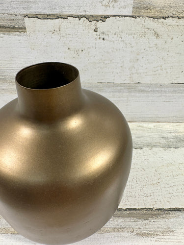 Rounded Antique Brass Bottle Vase