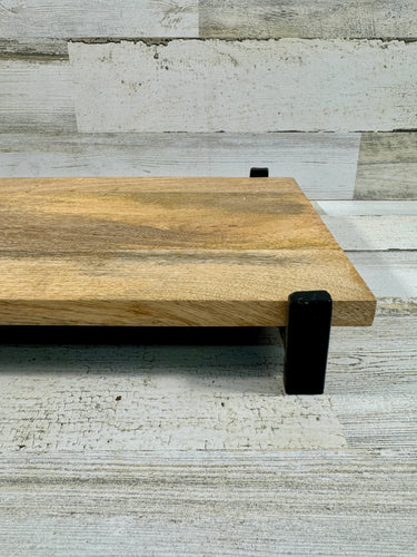 Raised Wood Display Board with Black Metal Legs