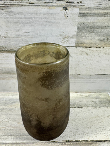 Tall Smoky Brown Glass Vase