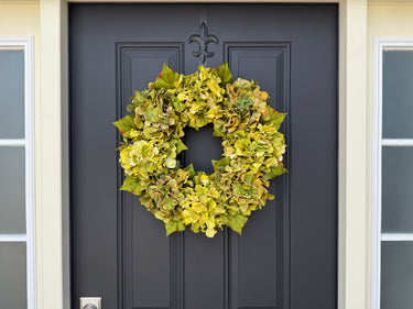 Summer Green Hydrangea Wreath | Luxury Handmade Front Door Wreath